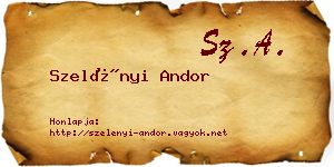 Szelényi Andor névjegykártya