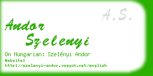 andor szelenyi business card